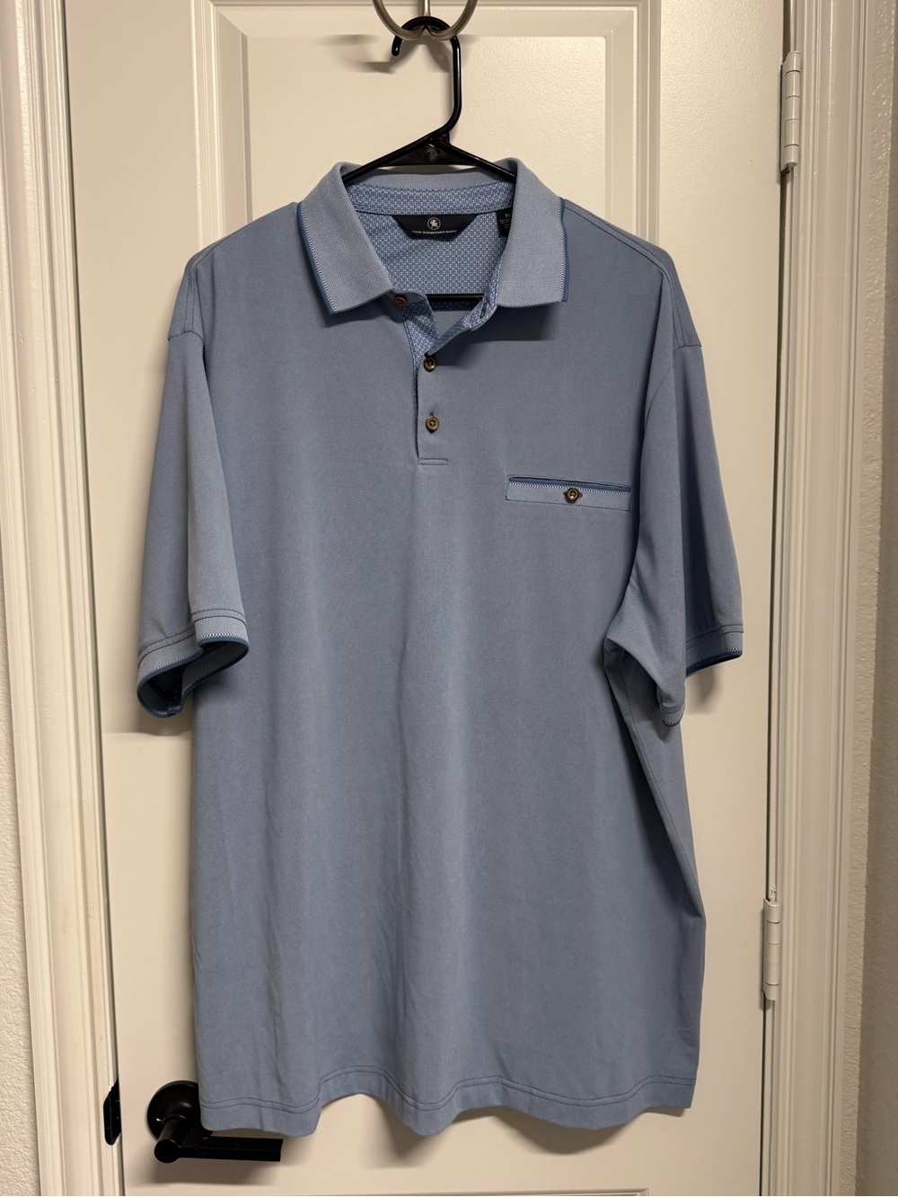 Hart Schaffner Marx Light Blue Polo with Chest Pocket